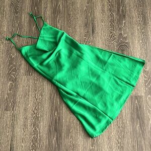 NWT Emerald Green Satin Effect Slip Dress, M